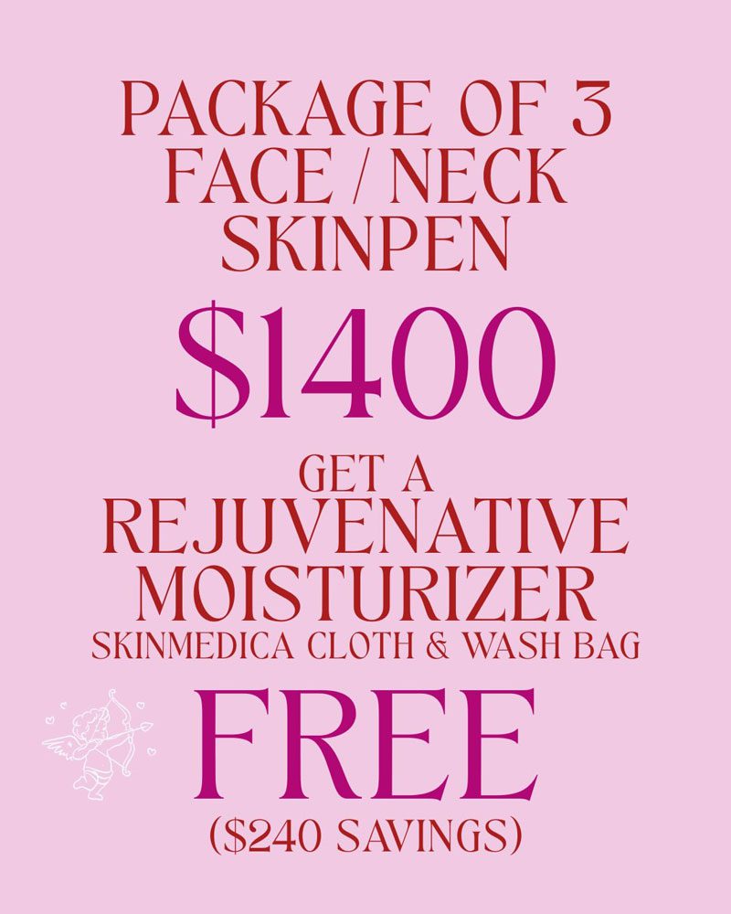 Package of 3 face/neck SkinPen treatments for $1400 + a FREE SkinMedica Rejuvenative Moisturizer, cloth, and bag ($240 savings)